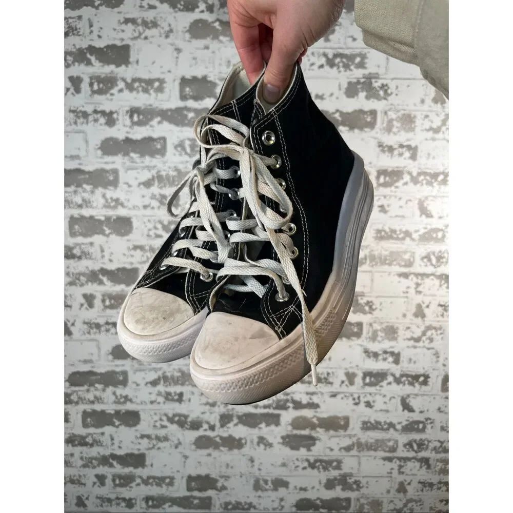 Converse | black platform lace up sneakers